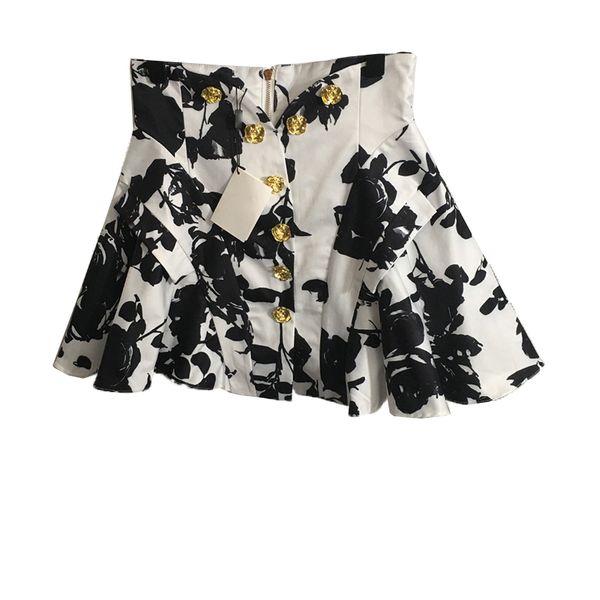 Rose Button Skirts Classic Print Short Dresses Hip Hop Print Skirt Female Street Style Party Skirts Designer Dress Clothing