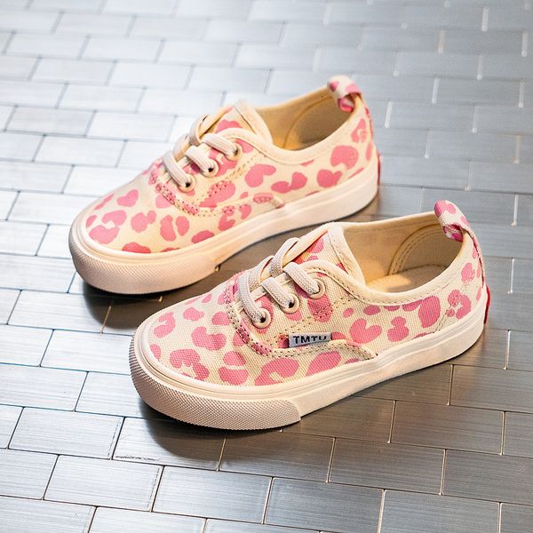 Girls Canvas Leopard Print Pink Summer New Pedal Pedal Net Red Tide Shoes Infantis