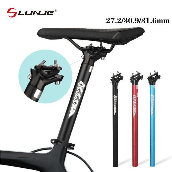 Bike Saddles LUNJE Bicycle Seatpost 300350400450mm Dropper Suspension MTB Seat Posts MountainRoad Bike Seatpost Bicycle Parts J230213