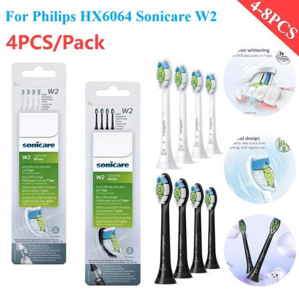 Cabeças de escova de substituição de 4pcsembalagem para Philips HX6064 Sonicare W2 de dentes de dentes elétricos de dentes de dentes de den