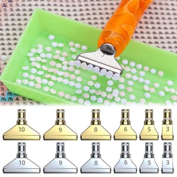 1Set 5D Resin Diamond Painting Pen Eco-friendly Alloy Replacement Pen Heads Resin Point Drill Pens DIY Embroidery Craft Tools