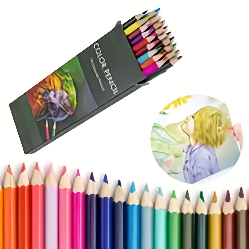 TEMU 36pcs Oil-based Colored Pencil Set - , Vibrant Colors For Adults, Ideal For Sketching, Blending, Illustration & Coloring Books