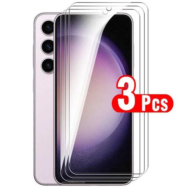3Pcs protective glass for galaxy S23 S22 S21 S 23 Plus 5G S24 FE glass screen protectors armor safety protection films O250116