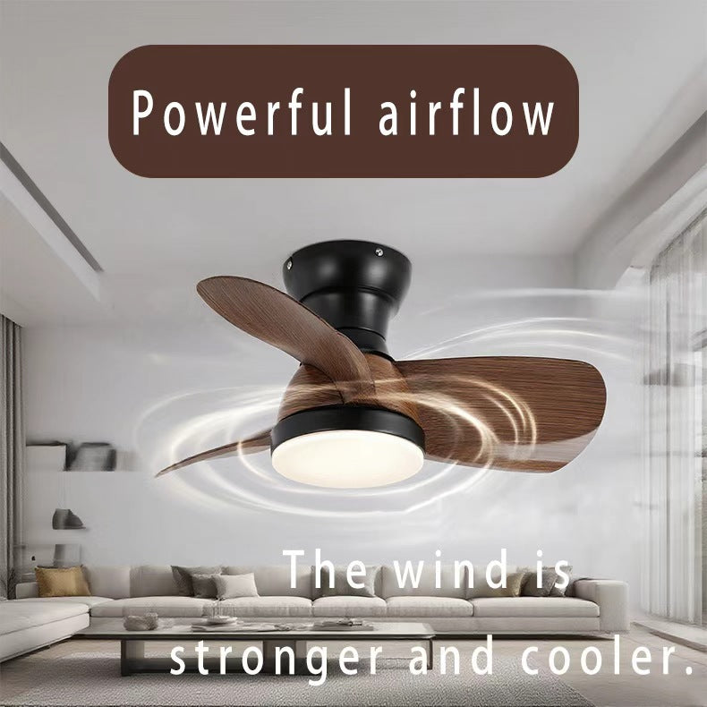 22 - Inch Modern Ceiling Fan with Light, 3 - Blade Wood - like Design, 52cm Diameter, 28cm Height, for Living Room & Bedroom