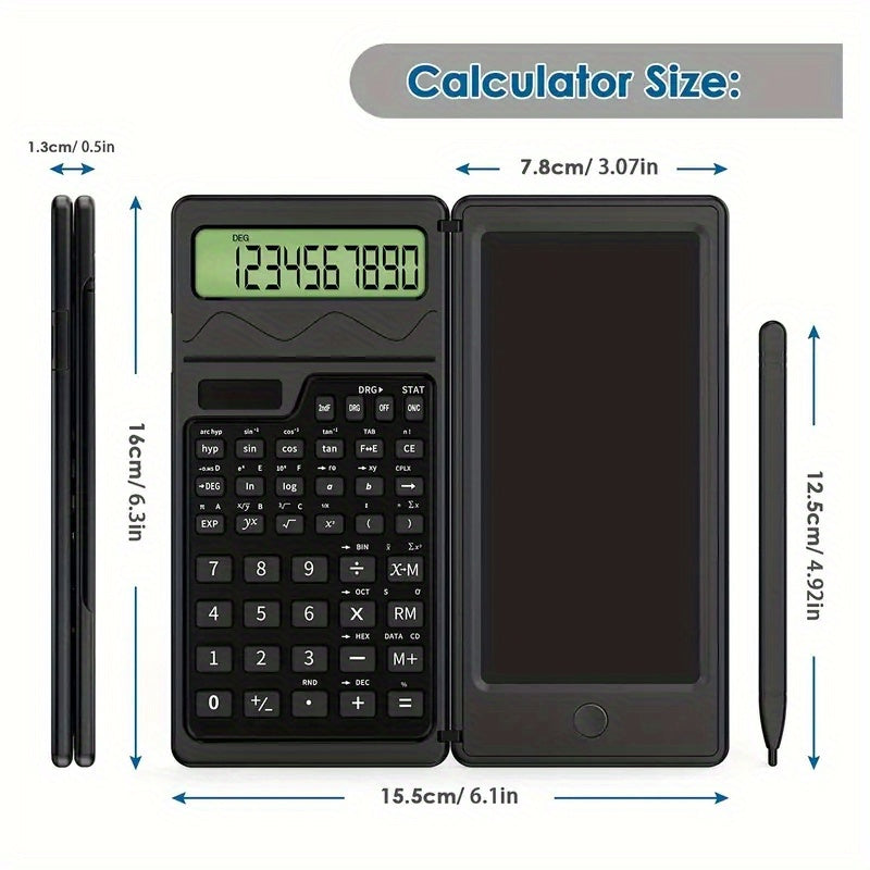 TEMU Calculators, 10-digit Large Screen, Ultra-thin Scientific Calculator With 6 Inch Erasable Lcd Writing Tablet, Foldable, Orteacher, Engineer,