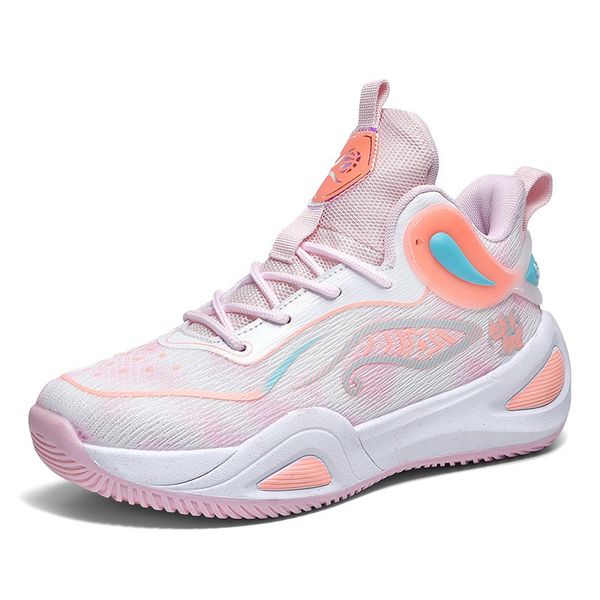 New Men Basketball Shoes Boots Mesh Sports Sports Running Sneakers Adolescentes Estudantes da Escola Primária Cimento de Combate Real Male A
