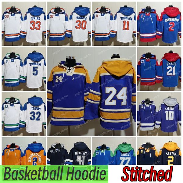 Iverson Basketball Hoodie Pullover Basketball Jersey Fox Hill Dirk Nowitzki Sweatshirt Autumn New Men Autumn-Padded sportswear Casual