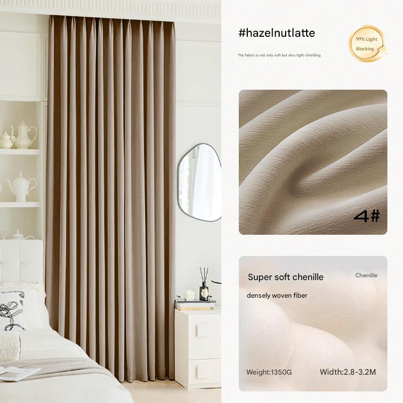 YL-32538 high shading soft waxy chenille shaped full shading Shaoxing Keqiao curtain fabric wholesale bedroom living room high-end
