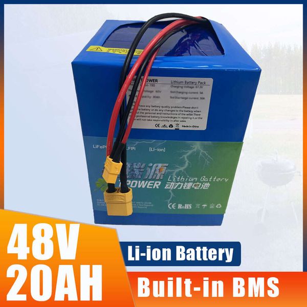VERDRUY 48V 20AH LION DE LIMO COM CARGER 30A 50A BATERAGEM DE POLÍMERO DE LITHIUM PARA 1000W 2000W BICYCLE SCOOTER EBLART EBIKE