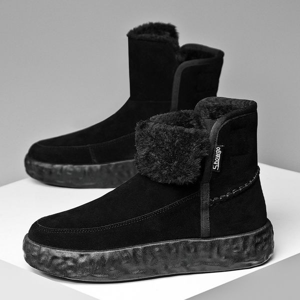 Winter men&#039;s high rise thick soled snow boots with thick fleece and warm cotton shoes, short boots dh5727163