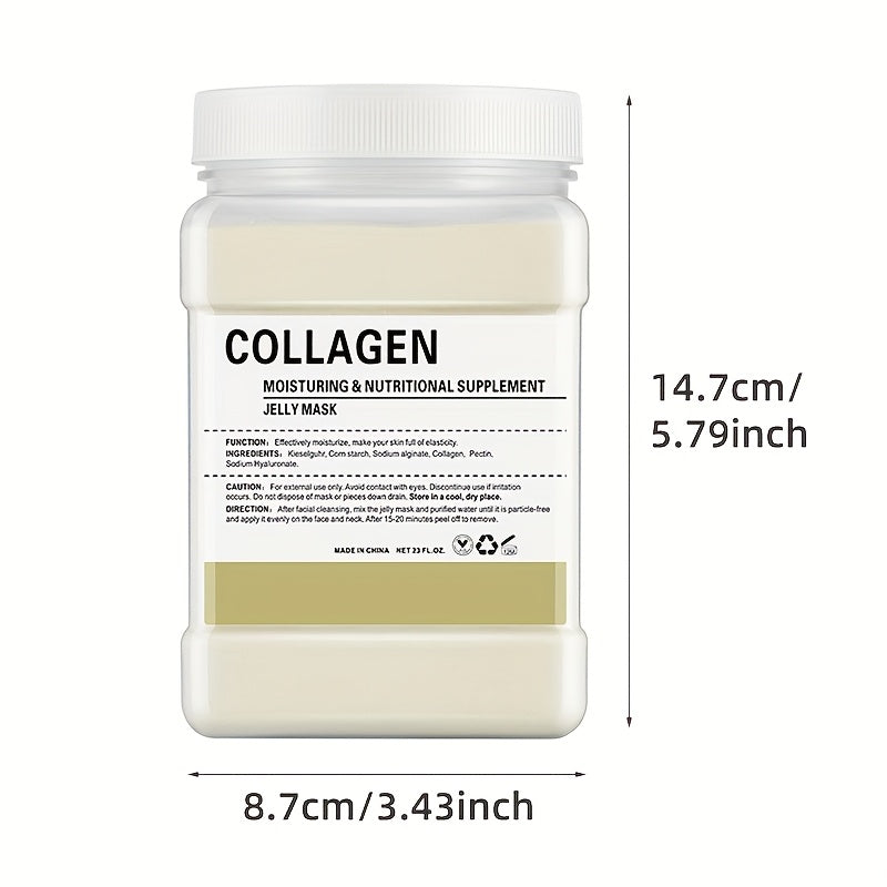 TEMU 650g Extra Large Collagen Jelly Mask Powder - Hypoallergenic & Fragrance-free Hydrogel Face Mask For All Light Beige Types, No Preservatives,