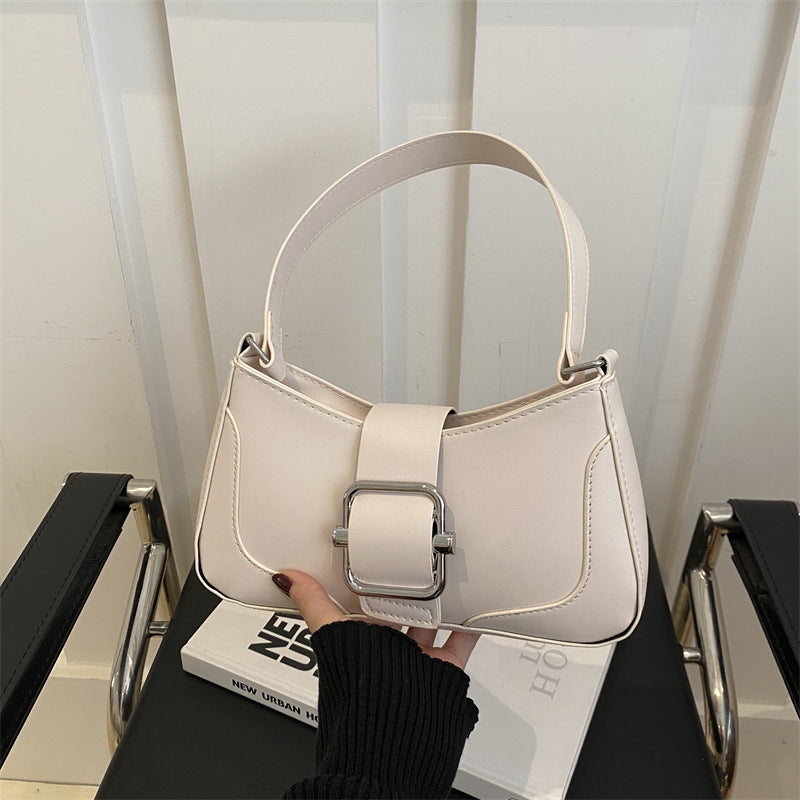 K03 New style trendy niche underarm bag high-end retro baguette bag metal buckle shoulder crossbody handbag