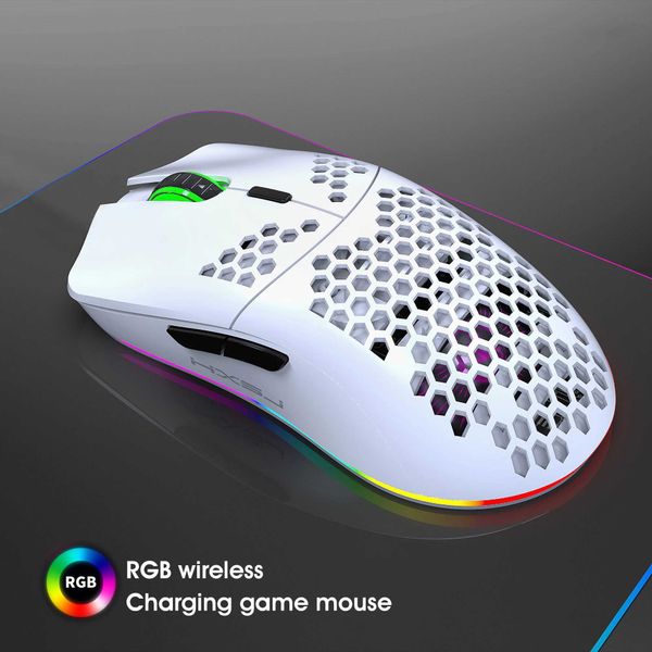 2.4G Wireless Charge Mouse RGB Luminous Ultralight Honeycomb Mouse Movement Speed 3600 6 D Game Mice For Laptop PC Gamer M240820