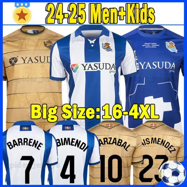 XXXL 4XL 24 25 ReAl SoCiEdAd ZUBIMENDI TAKE Soccer Jerseys Retro 2002 03 Football Shirts BARRENE OYARZABAL 2024 2025 BRAIS MENDEZ ZUBELDIA S