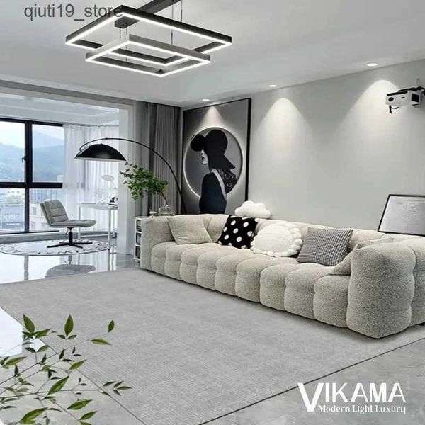 Carpets VIKAMA solid color minimalist light luxury carpet living room black beige gray bedroom minimalist decoration washable floor mat J241