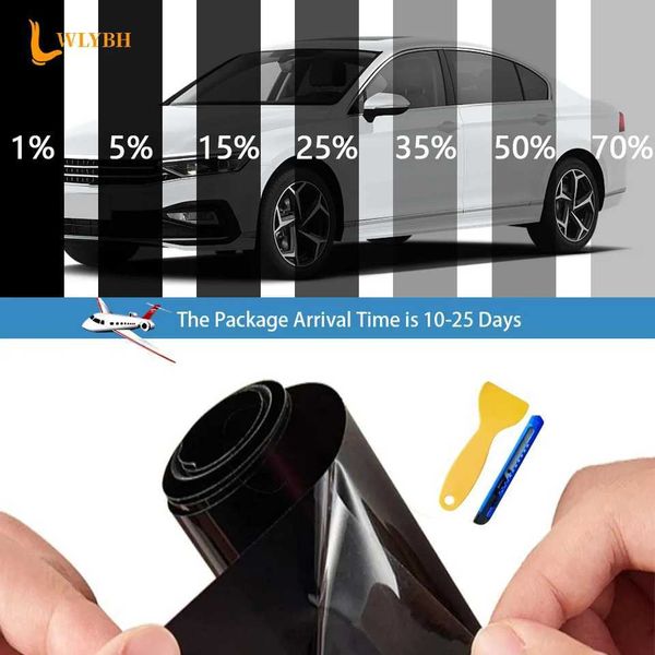 75cmx3m Car Window Privacy Tint Film Auto Vinyl Dark Glass Sticker Foils Anti Look Ceramic Summer Solar UV Protector Mirror Film Y240810