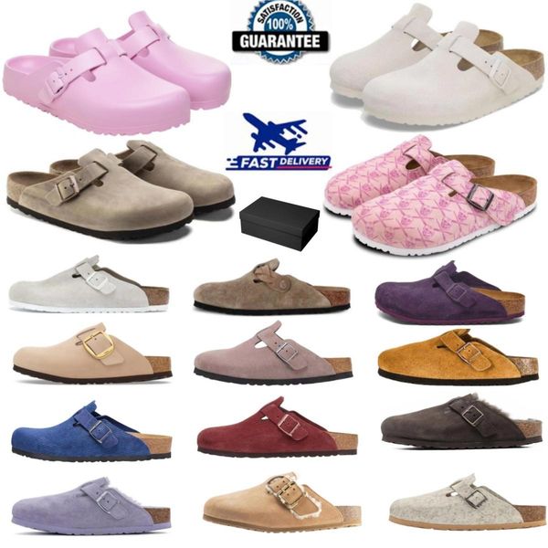 Slippers Slides Shoes sandals Soft breakfast Outdoor breakthrough leather designer closed toe slipper Woman Suede Sole slip-on men clog Whit