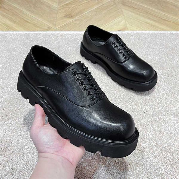 Hip Men Dress Shoes Mens Casual Leather Shoes New Formal British Mens Shoes Thick Sole Dressing Shoes 241009