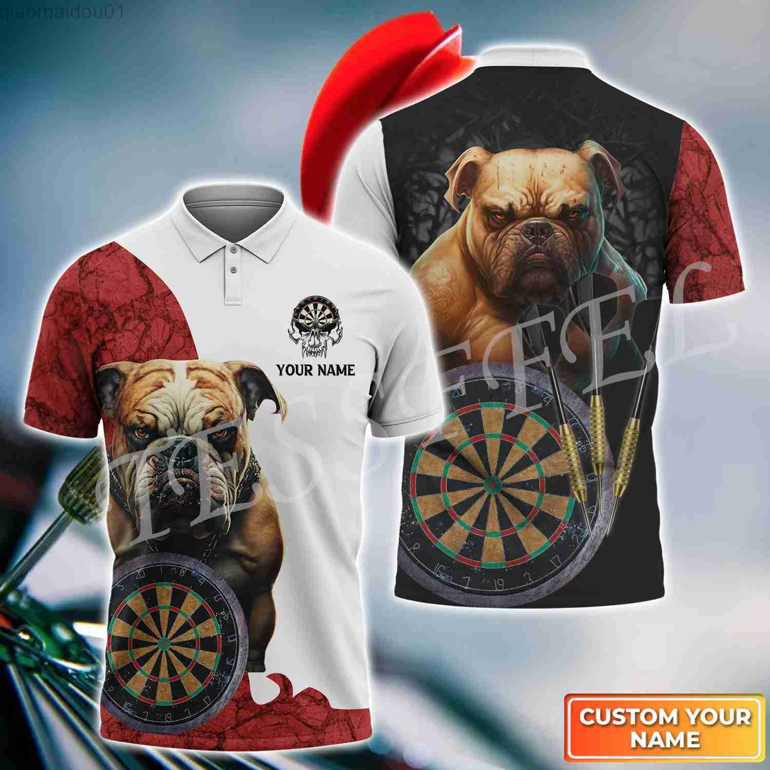 Men&#039;s T-Shirts Custom Name Sports Player Darts Beer Club Tattoo 3DPrint Summer Casual Harajuku Polo Shirts Streetwear Short Sleeves T-Shirts 6X
