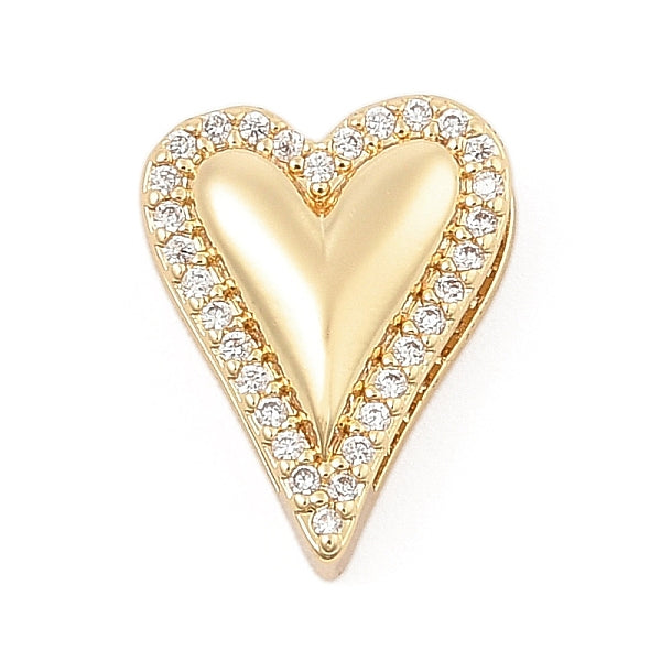 Charmes de glissière en laiton à micro-pavé de zircone cubique transparent