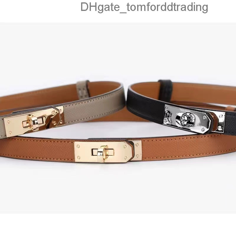 Designer Belt Woman Kelly Ceinture Luxe Allmatch Simple with Skirt Dress Suit Pants Tucked Waist Belt for Womens Belt Locking Buc herneslies hly her