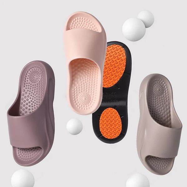 Womens non slip indoor bathroom slippers massage soft bottom Eva household slippers womens lightweight summer beach flip slippers 250110