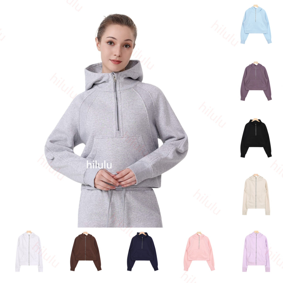 Hoodies Diving Hoodie Jogger Jacket Golden zipper Workout Clothes Women Oversized French Terry Hoodie Yoga Sweatshirt Lounge Wear Pullover Gym Yogaw