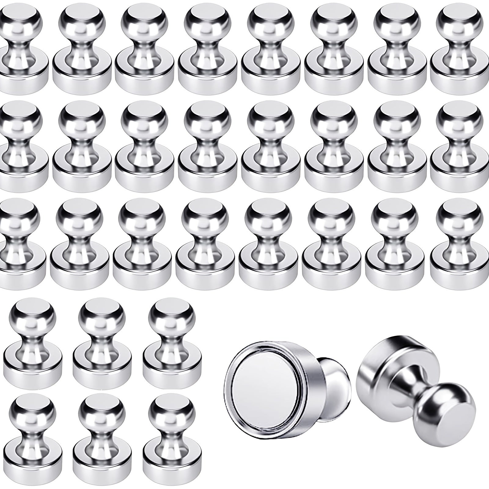 TEMU 32pcs Refrigerator Magnets, Fridge Magnets, Whiteboard Magnets, Magnetic Push Pins, Metal Magnets For Fridge, Whiteboard, Office, Kitchen