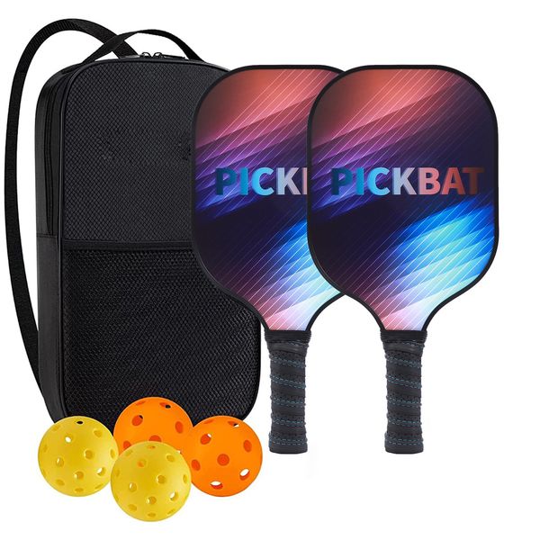 High-Performance Fiberglass Pickleball Paddle for Competitive Outdoors Games 2 Paddle & 4 ball & 1 bag 9953