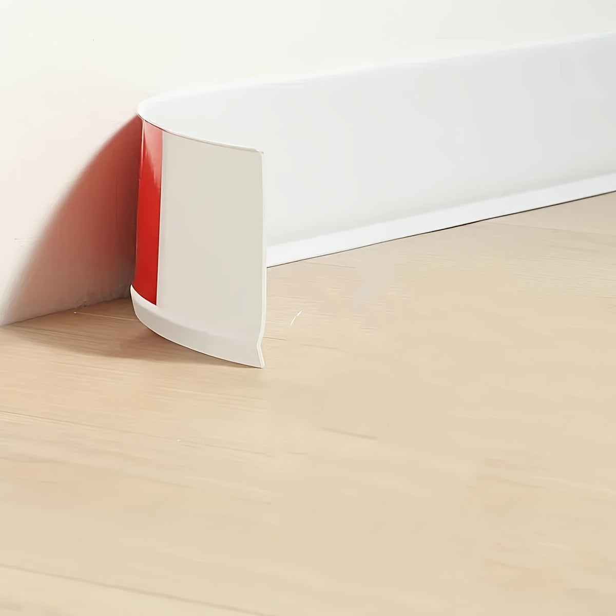 TEMU 1pc Self-adhesive Pvc Skirting Board, 8cm X 2m - Flexible Molded Decorative Corner Trim, For Home Renovation & Decor Upgrade