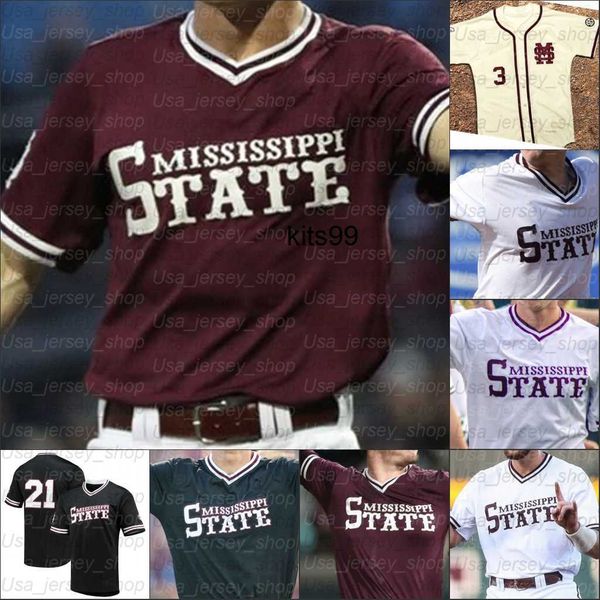 2021 NCAA Mississippi State College Baseball jerseys Allen Logan Tanner Will Bednar Landon Sims Clark Brandon Woodruff Hudson Frazier Fristo