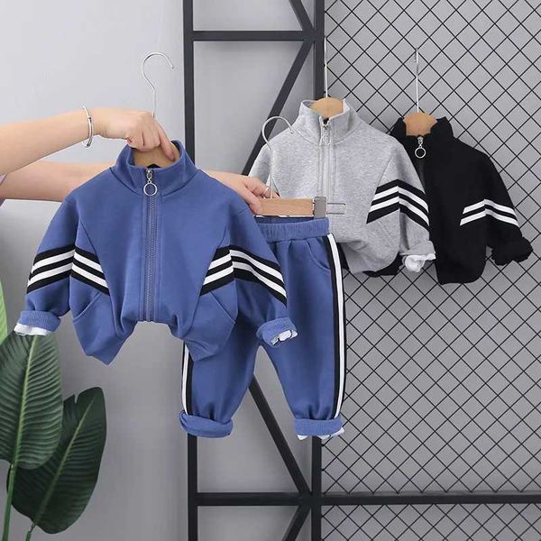 Clothing Sets Autumn Baby Boys Clothing Sets Kids Striped Zipper Jackets + Pants 2Pcs Outfits Children Clothes Sport Suit For Boy 1-5 Years