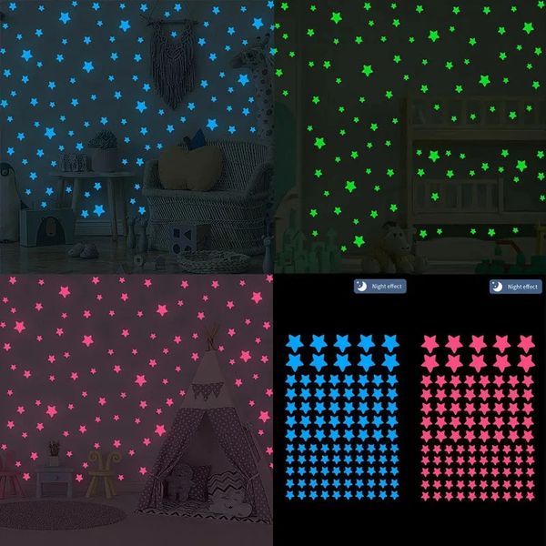 Luminous Stars Wall Stickers for Kids Rooms Hme Decoration Living Room Window Decor Fluorescent Decals Glow in the Dark Stickers 250113