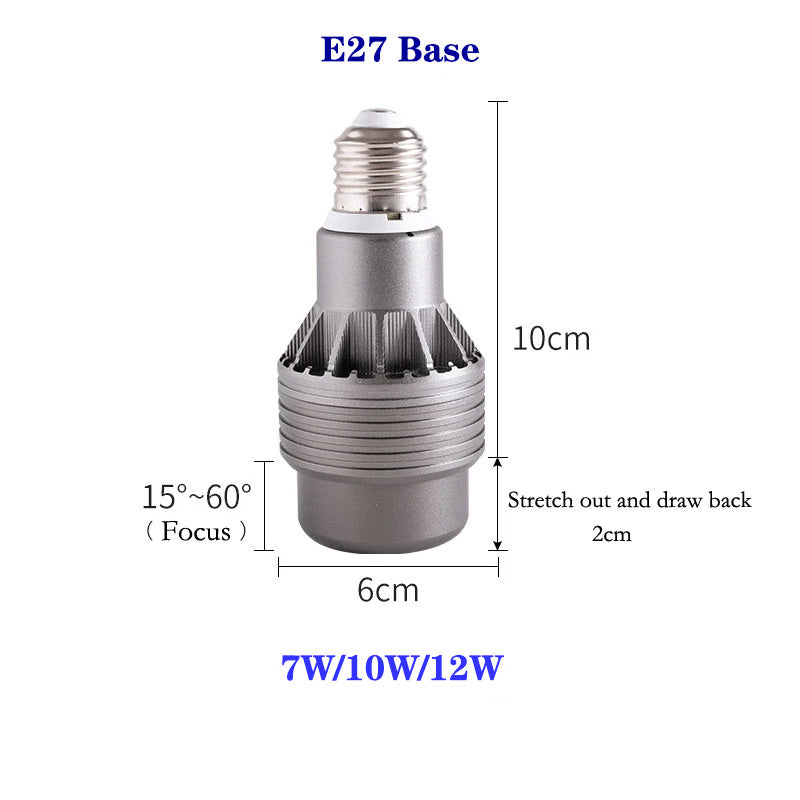 E27 Zoom Spotlight Angle adjustment cobDimmable par20 LED light downlight 7w 10w 12w dining-living room bar cafe LED spot light
