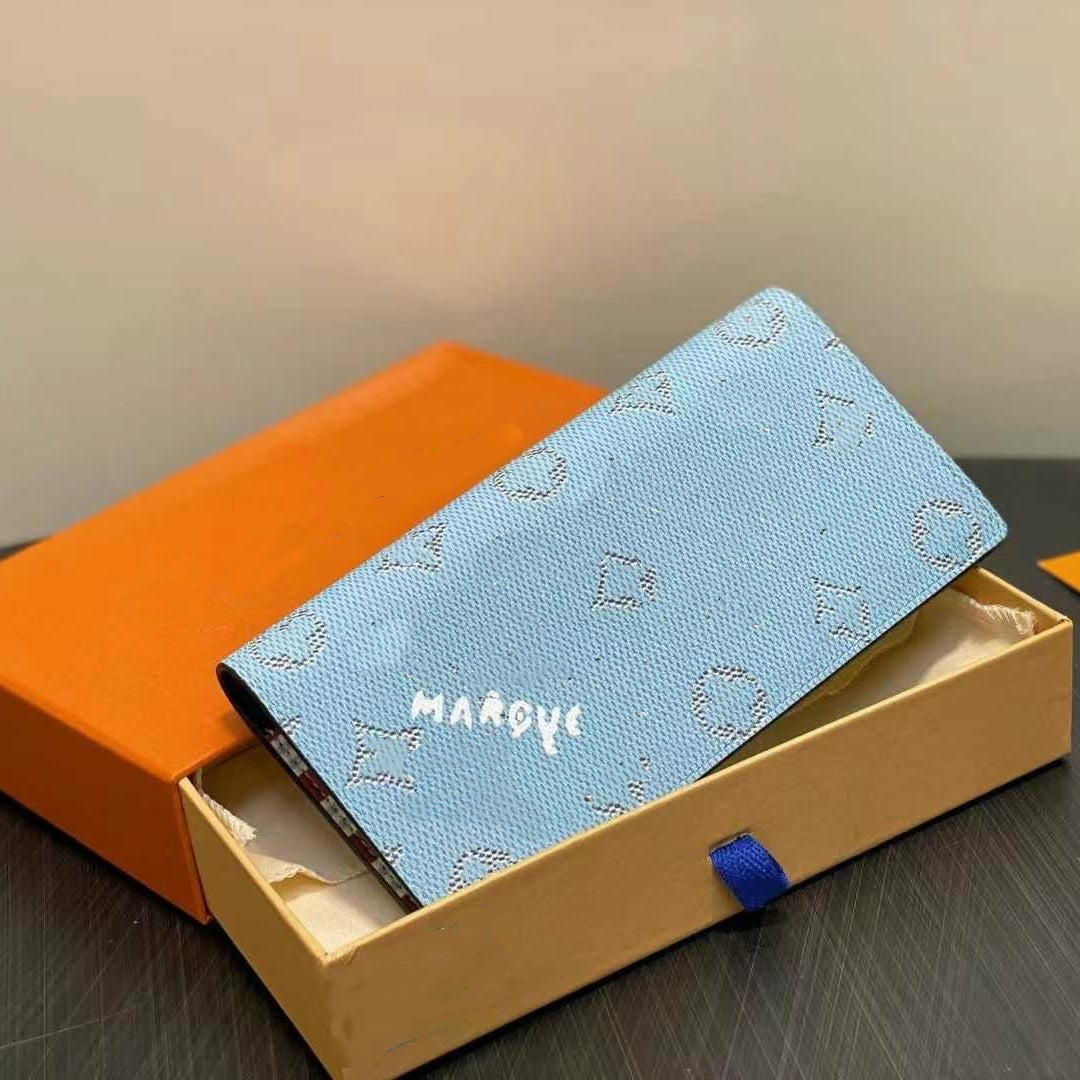 Coated canvas suit pocket Top Quality Multiple Wallet POCKET ORGANIZER leather card holders men wallets money purse flower letters credit short mone