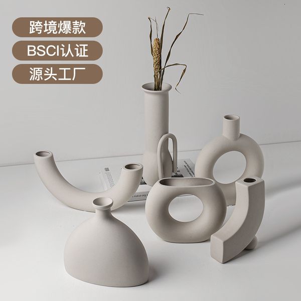 Irregular Ceramic Vase Decoration Living Room Homestay Abstract Home Flower Planter Modern Simple And Diverse Styling Styles