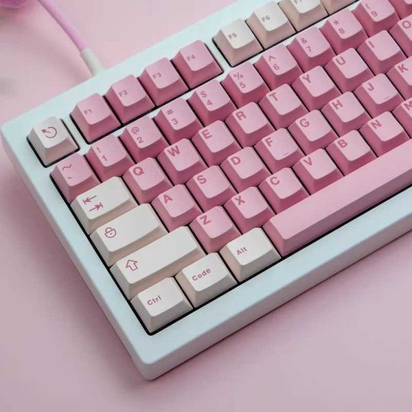 ARSSN 121keys Rim Reverse Colour Pink Keycap Minimalism Cherry Profile ABS For Gaming Gamer Mechanical Keyboard Keycaps GMK67CL240709