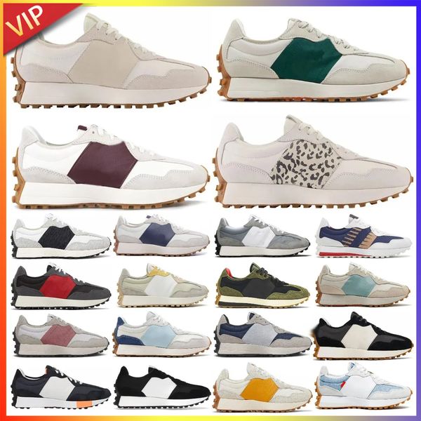 327 327S Running Shoes Men Women OG Designer Shoes Leopard Print Blue Fashion Skateboard Black White Light Grey Khaki Sea Salt Casual Shoes