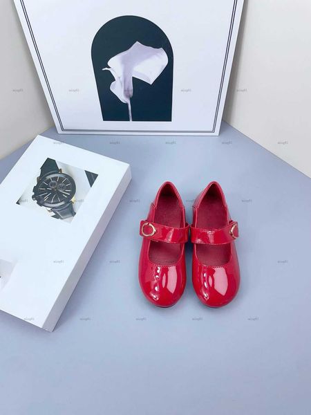 Brand girls shoes Shiny patent leather kids shoes Size 26-35 Including shoe box Princess shoe high-quality baby flat shoes