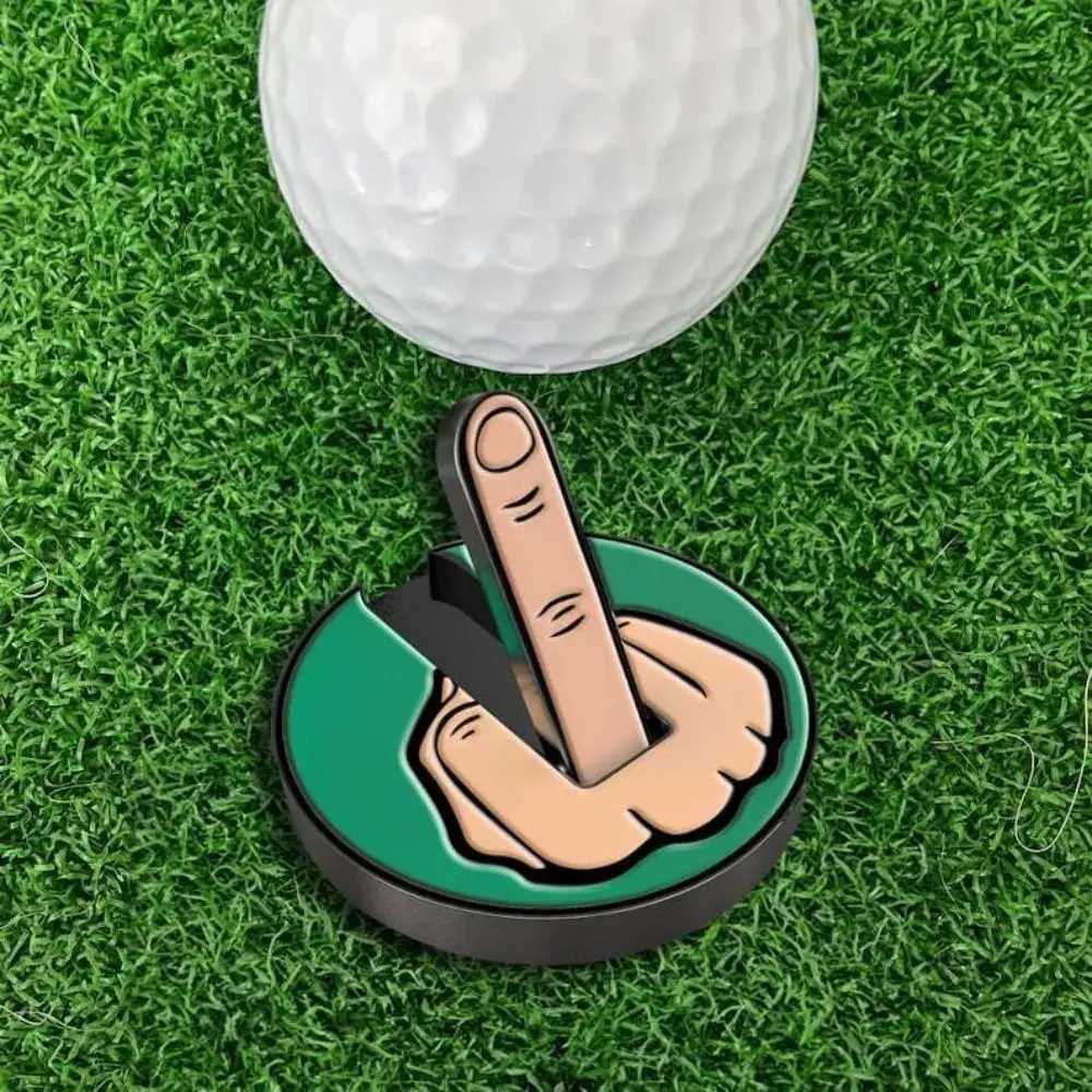 Funny Middle Finger Golf Ball Marker Metal Golf Hat Clip Marker Magnetic Removable Golf Ball Position Mark Golf AccessoriesW250215