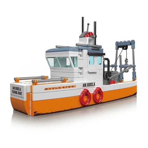 Blocks Blocks Série criativa Barcos de pesca oceânica barcos de camarão Ornamentos de mesa de mesa Bloco de construção Bricks Toys Gifts H24