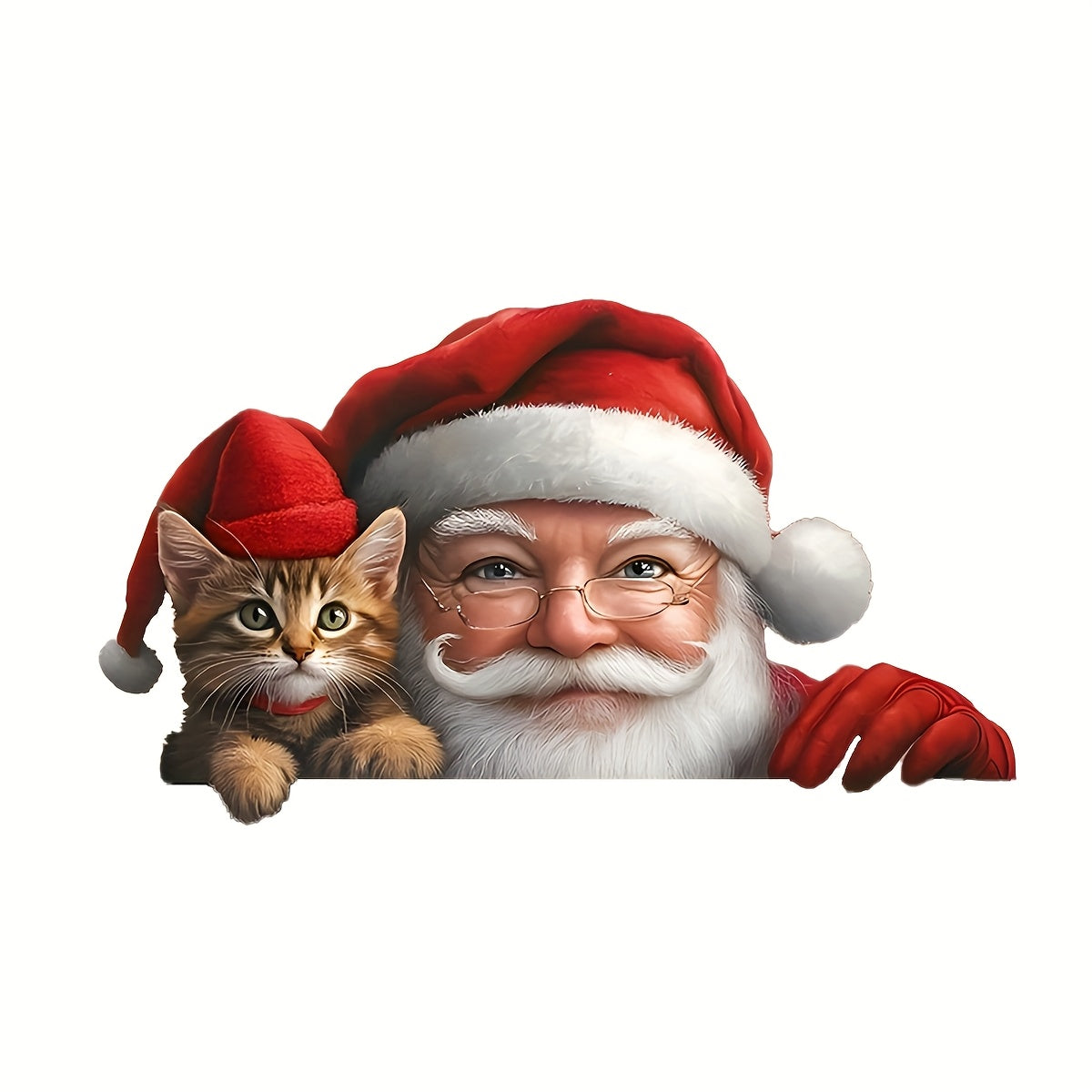 TEMU 1pc Festive Santa Claus & Sticker - Pvc, Self-adhesive, Classic Holiday Decor For Bathroom Or Window, Glossy Finish, Single Use, Christmas