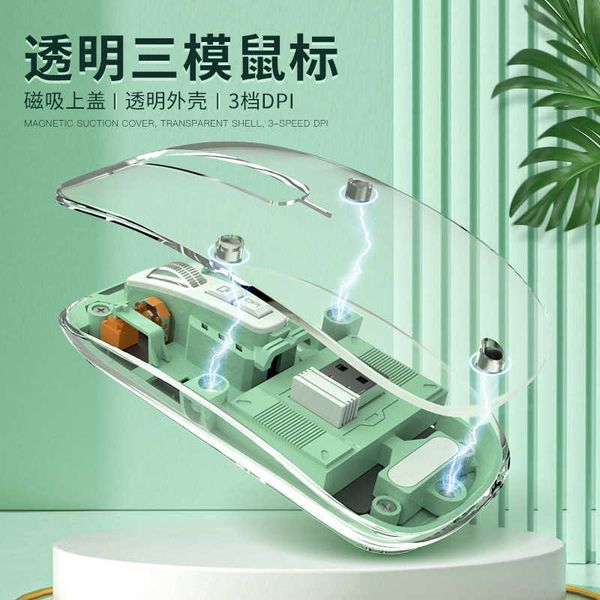 Mice Transparent wireless Bluetooth the third mock examination mute mouse Office optical game mouse Computer 2.4G rechargeable mouse S25211