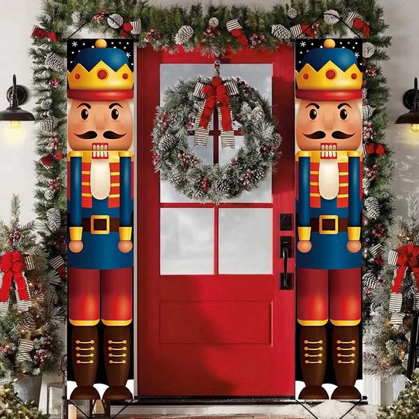 Nutcracker Soldier Door Banner Decor 2024 Christmas Decorations for Home Xmas Hanging Ornaments Navidad Noel Gifts New Year 2025XJ241029