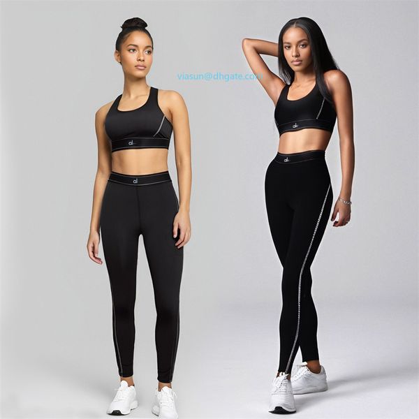 AL178 New Yoga Suits Sports Bra Top+Pants Sets Women High-intensity Sports Underwear with Beauty back Outdoor Running Sports Fitness Pants