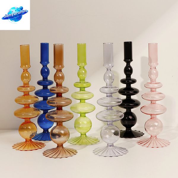 ddmyuranus Romantic Glass Candlesticks candelabros Candle Holders Wedding Table Centerpieces Nordic Living room Home Decoration Gifts