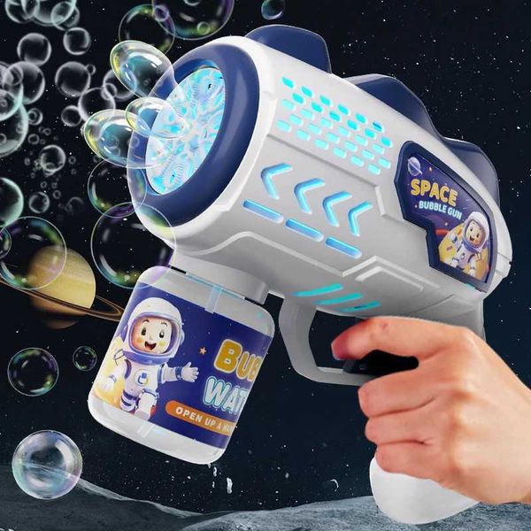 Space astronaut fully automatic bubble gun rocket bubble machine automatic blower with bubble liquid toyW240902768