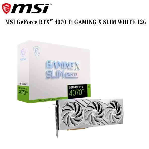 Original Authentic MSI GeForce RTX 4070 Ti GAMING X SLIM WHITE 12G Esports Game Design Three Fan Graphics Card PCI Express 4.0