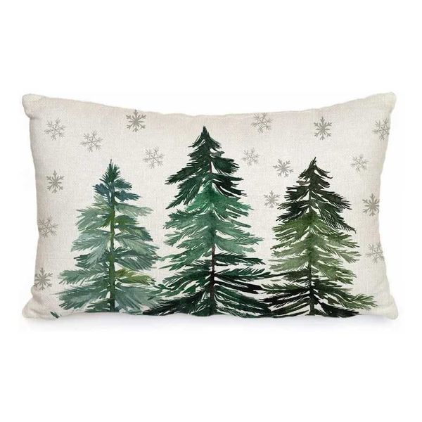Christmas decoration cover 30x50cm linen throw box Christmas decoration he decorated sofa cushion cover M241113