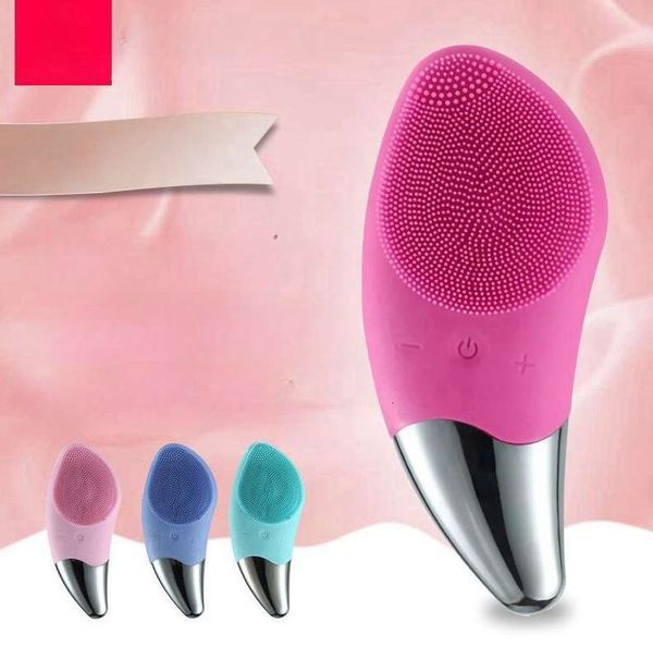 New rechargeable silicone cleanser, electric facial cleanser introduction device, mini waterproof ultrasonic pore cleaner